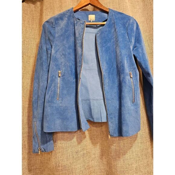 ECRU suede leather zip up jacket Size Small Womens - Picture 4 of 11
